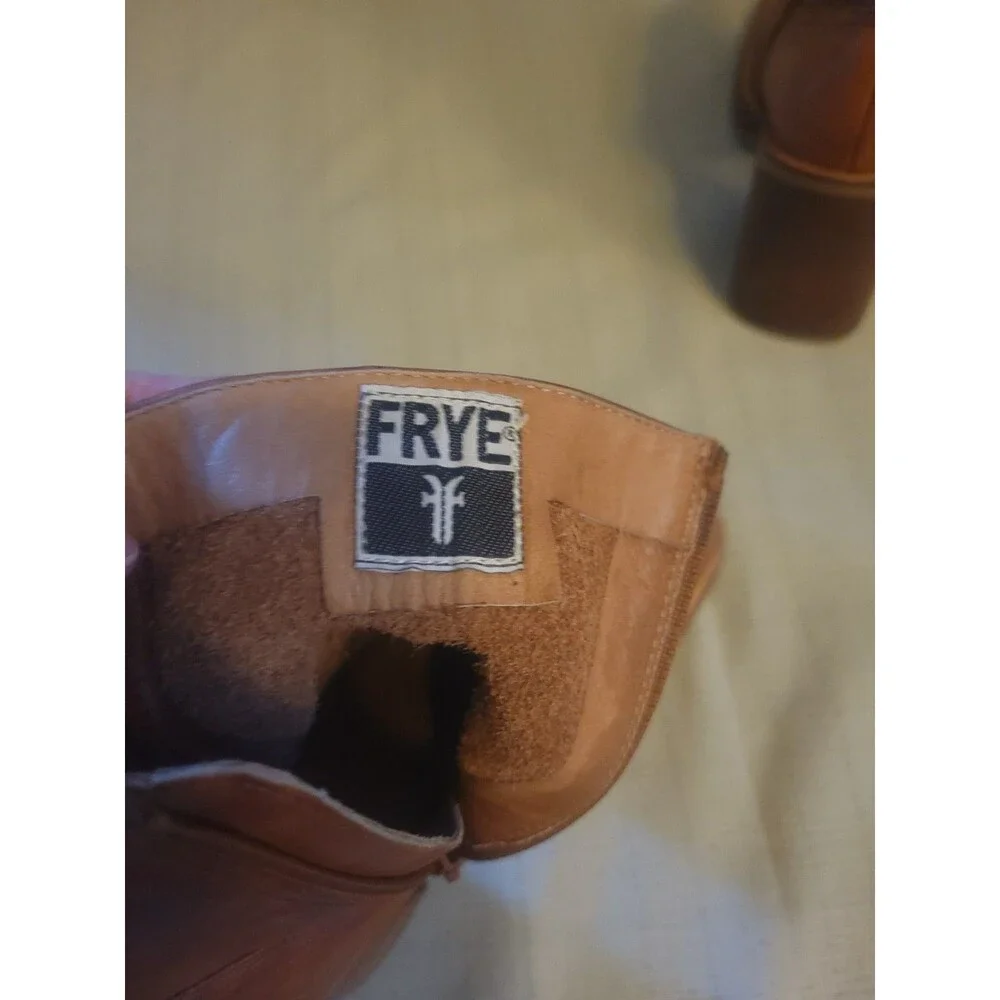 Vintage Rare Y2K Frye Karma Zip Brown Size 8 Patina Leather - Picture 9 of 11